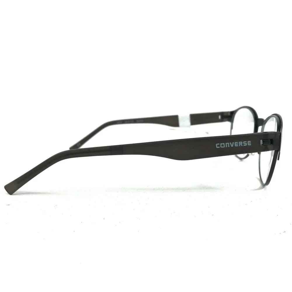 Converse Eyeglasses Frames Q030 BLACK Round Horn Rim Side Logos 49-17-135